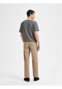 Selected Homme Spodnie materiałowe New 16087665 Beżowy Regular Fit. Kolor: beżowy. Materiał: bawełna
