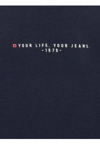 Big-Star - Koszulka męska z kontrastowym wykoŅczeniem granatowa Bortor 403. Kolor: niebieski. Materiał: bawełna. Wzór: nadruk #2