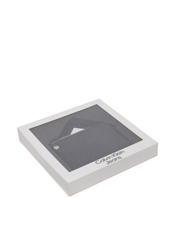 Calvin Klein Jeans Mały Portfel Damski Sculpted Wallet Square Mirror K60K611563 Czarny. Kolor: czarny. Materiał: skóra