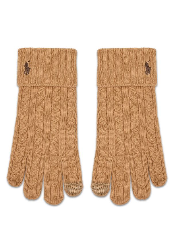 Rękawiczki Damskie Polo Ralph Lauren. Kolor: brązowy