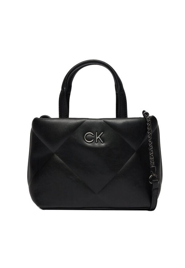 Calvin Klein Torebka Re-Lock Quilt Tote Mini K60K611340 Czarny. Kolor: czarny. Materiał: skórzane