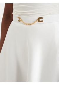 Elisabetta Franchi Spódnica midi GO-156-61E2-V320 Biały Regular Fit. Kolor: biały. Materiał: syntetyk #2