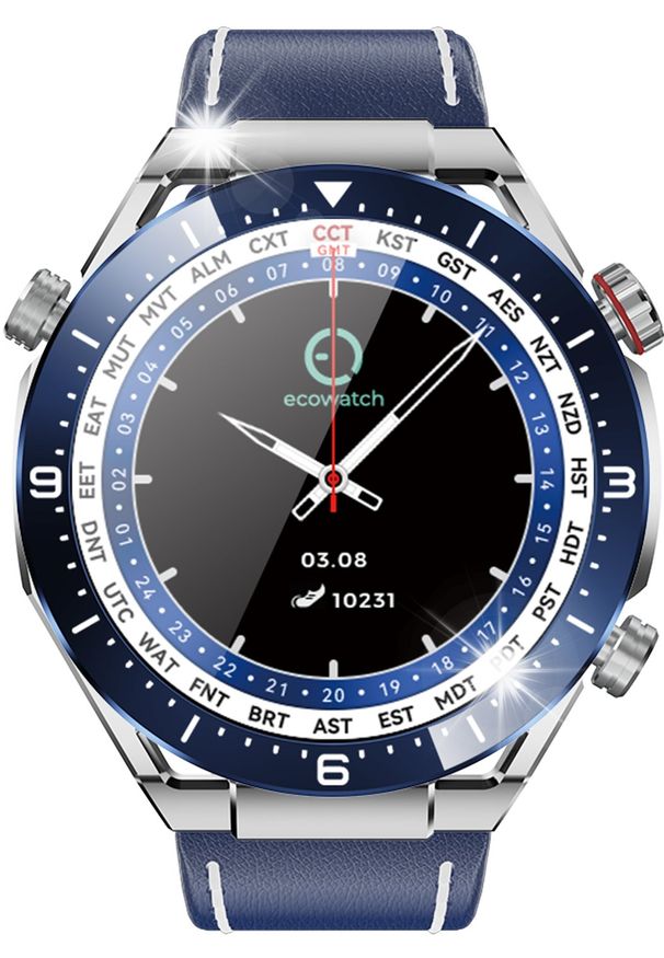 NoName - Smartwatch Smartwatch MAXCOM Ecowatch1 EW01SR 3 paski Srebrny Zegarek sportowy. Rodzaj zegarka: smartwatch. Kolor: srebrny. Styl: sportowy
