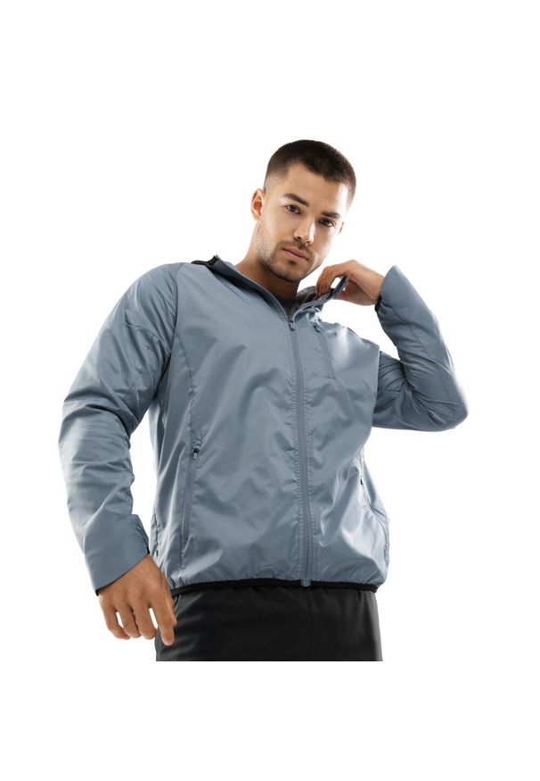 SIROKO - Męska treningowa kurtka wiatrówka Fitness Siroko Evolve. Kolor: niebieski. Sezon: zima. Sport: fitness