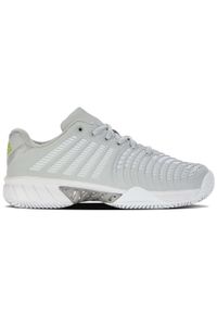 Buty do tenisa damskie K-Swiss Express Light 3. Kolor: biały, zielony, wielokolorowy, szary. Materiał: materiał, syntetyk. Szerokość cholewki: normalna. Sport: tenis