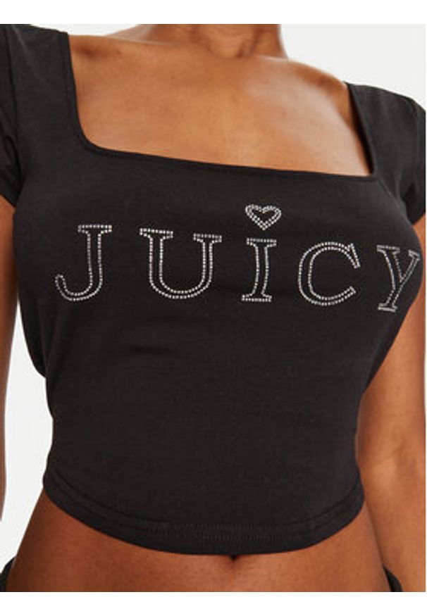 Juicy Couture Bluzka Regal JCBCT224831 Czarny Slim Fit. Kolor: czarny. Materiał: bawełna