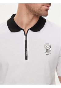 Karl Lagerfeld - KARL LAGERFELD Polo 745025 542224 Biały Regular Fit. Typ kołnierza: polo. Kolor: biały. Materiał: bawełna