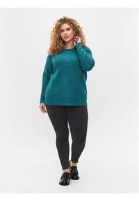 Zizzi Sweter CA61192A Niebieski Regular Fit. Kolor: niebieski. Materiał: syntetyk #2