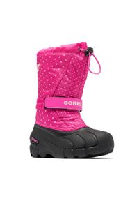 sorel - Buty trekkingowe dziecięce Sorel Flurry Print Girls fuchsia. Kolor: czarny. Wzór: nadruk