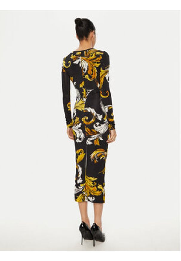 Versace Jeans Couture Sukienka codzienna 78HAO920 JS471 Czarny Regular Fit. Okazja: na co dzień. Kolor: czarny. Materiał: wiskoza. Typ sukienki: proste. Styl: casual
