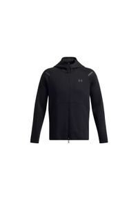 Bluza z kapturem z pełnym zamkiem błyskawicznym Under Armour Unstoppable Fleece. Typ kołnierza: kaptur. Kolor: czarny. Materiał: materiał. Sport: fitness #1