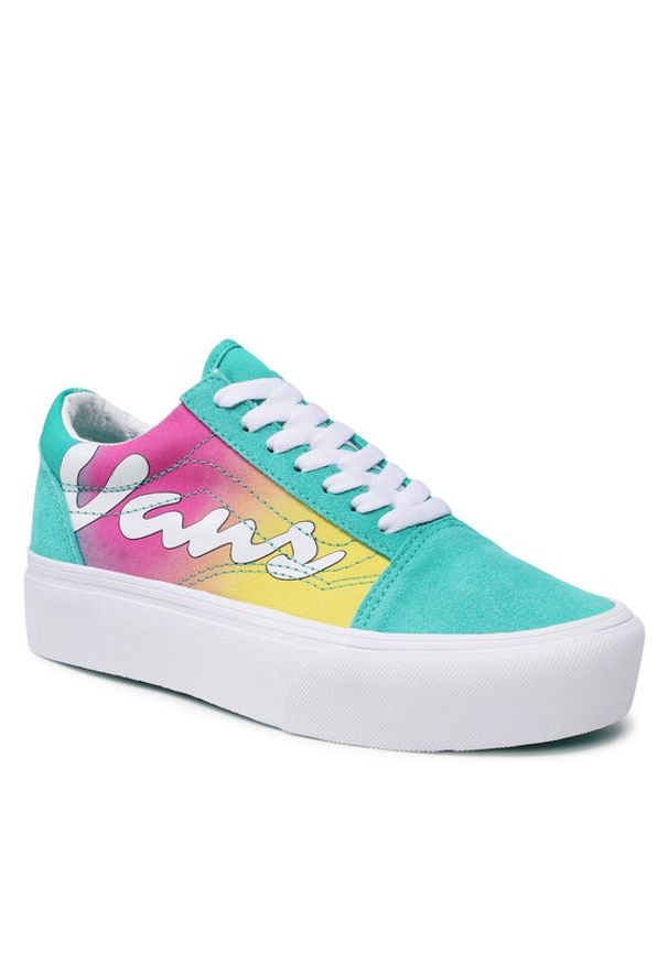 Vans Tenisówki Old Skool Plat VN0A5KRGB681 Zielony. Kolor: zielony. Materiał: zamsz, skóra