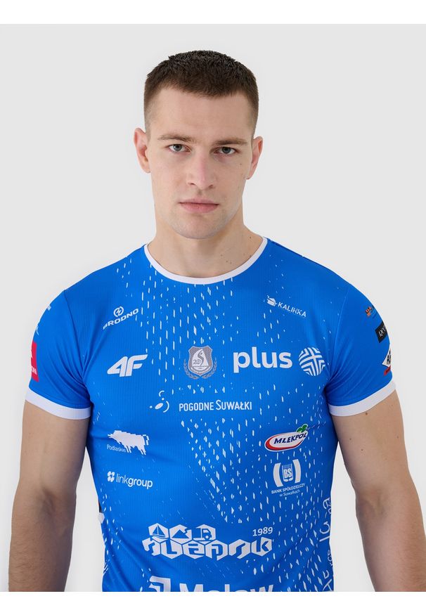 4f - 4F Koszulka meczowa replika wyjazdowa z sezonu 2024/2025 męska 4F x Ślepsk Malow Suwałki - multikolor XS. Kolor: wielokolorowy. Materiał: dzianina, włókno, materiał, syntetyk. Wzór: gładki, ze splotem. Styl: klasyczny, sportowy