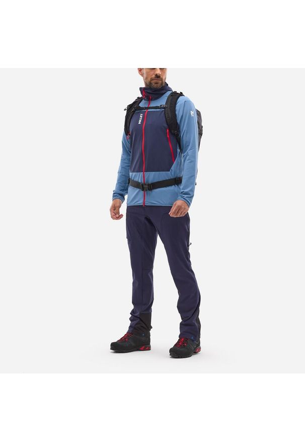 Kurtka softshell męska Millet Fusion XCS Hoodie M active fit. Kolor: niebieski. Materiał: softshell