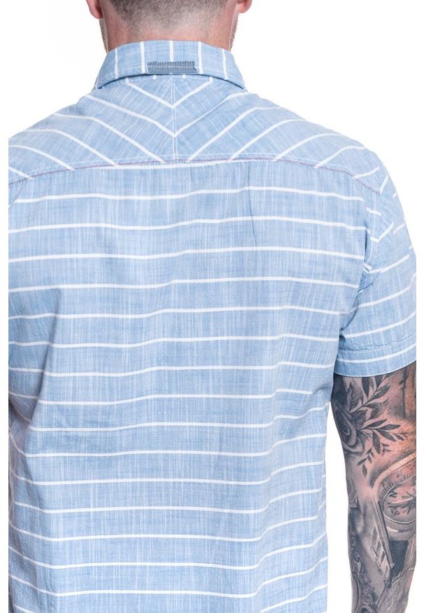 Mustang - MĘSKA KOSZULA MATERIAŁOWA MUSTANG CHRIS STRIPE SHIRT 1009560 11727. Materiał: materiał