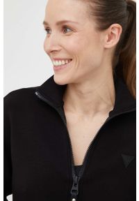 Guess bluza damska kolor czarny gładka. Okazja: na co dzień. Kolor: czarny. Materiał: materiał, wiskoza. Wzór: gładki. Styl: casual #2