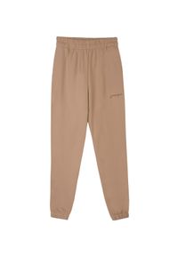 JENESEQUA - Bawełniane spodnie dresowe. Kolor: beżowy. Materiał: bawełna, dresówka