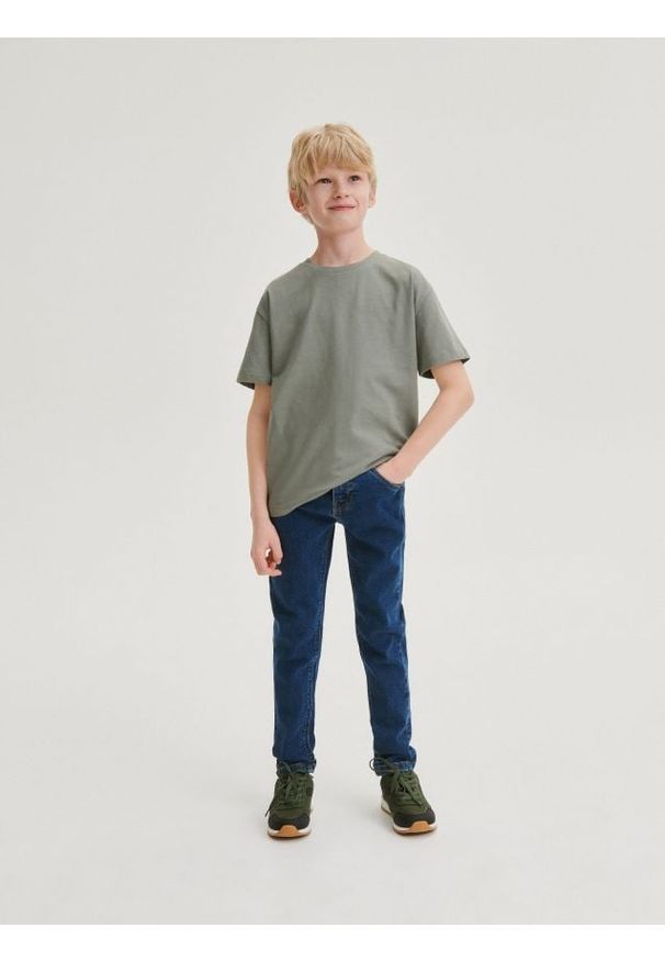 Reserved - Elastyczne jeansy slim - granatowy. Kolor: niebieski