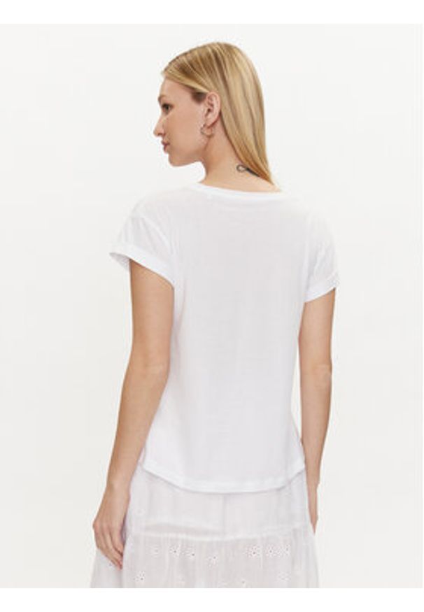 Pepe Jeans T-Shirt Janet PL505836 Biały Regular Fit. Kolor: biały. Materiał: bawełna