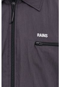 Rains kurtka 18690 Woven Shirt kolor czarny przejściowa. Okazja: na co dzień. Kolor: czarny. Materiał: materiał. Wzór: gładki. Styl: casual #9