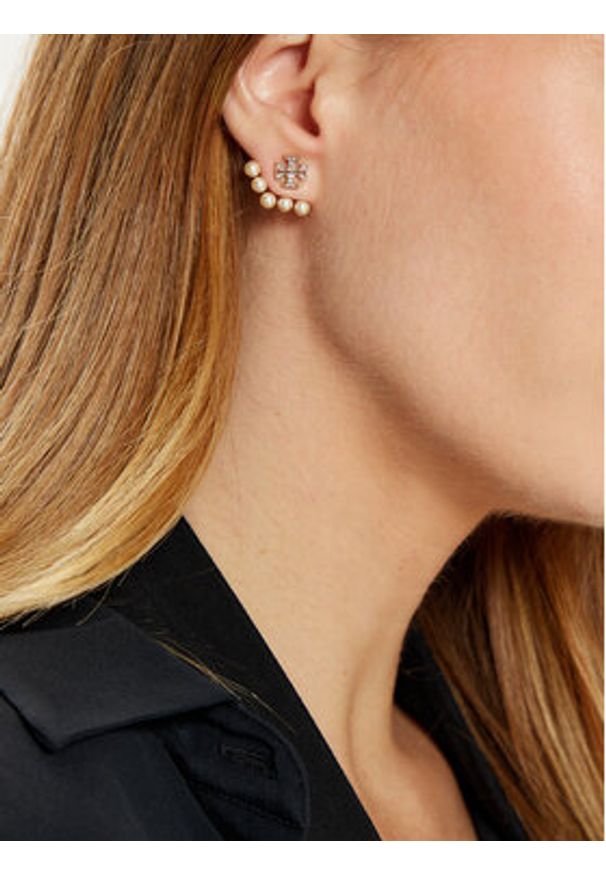 Tory Burch Kolczyki Kira Pearl Front 163695 Złoty. Materiał: złote. Kolor: złoty