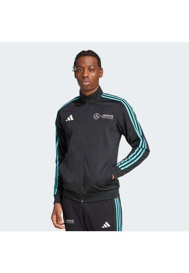 Adidas - Bluza dresowa Mercedes - AMG Petronas Formula One Team DNA. Kolor: czarny, wielokolorowy, biały. Materiał: dresówka