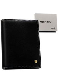ROVICKY - Portfel męski Rovicky N03-RVT czarny. Kolor: czarny. Materiał: skóra