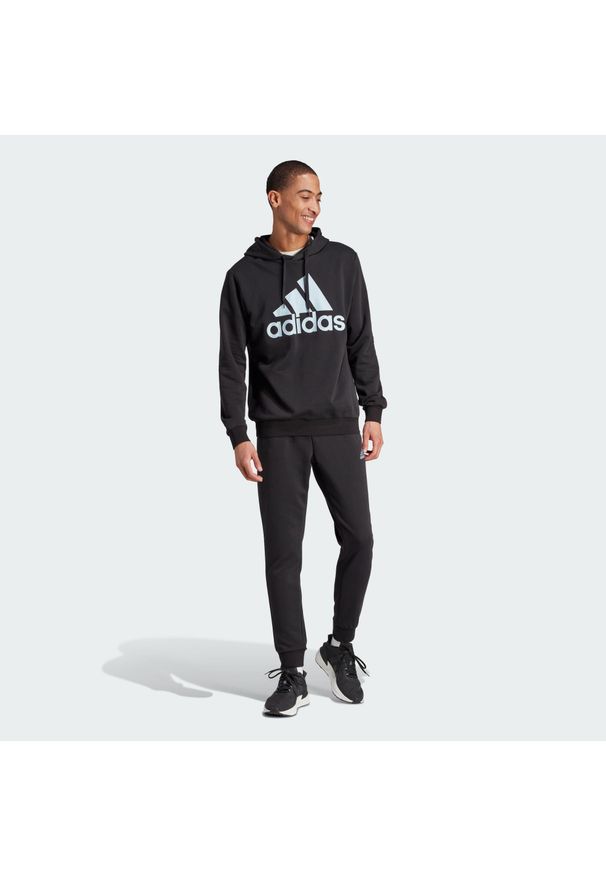 Adidas - Big Logo Terry Track Suit. Kolor: czarny. Materiał: dresówka, materiał. Sport: fitness