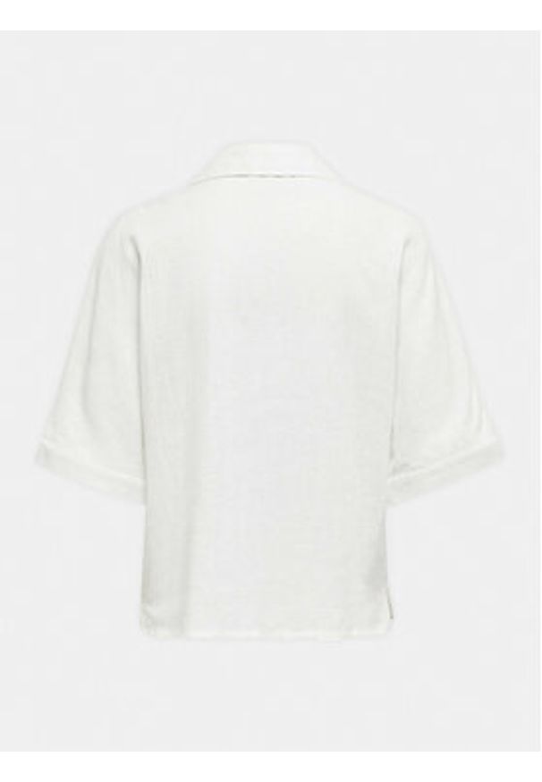 only - ONLY Koszula Tokyo 15314215 Biały Regular Fit. Kolor: biały. Materiał: len, wiskoza