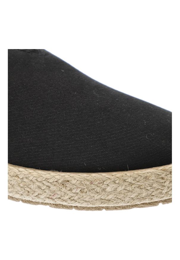 Czarne Espadryle Cross Jeans Wygodne Buty Damskie. Kolor: czarny. Materiał: materiał, skóra. Szerokość cholewki: normalna. Styl: wakacyjny, elegancki