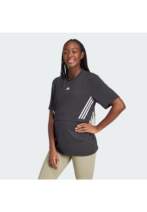 Adidas - Koszulka Maternity. Kolekcja: moda ciążowa. Kolor: czarny. Sport: fitness