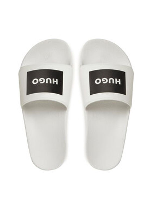 Hugo - HUGO Klapki Timein 50546281 Biały. Kolor: biały. Materiał: skóra