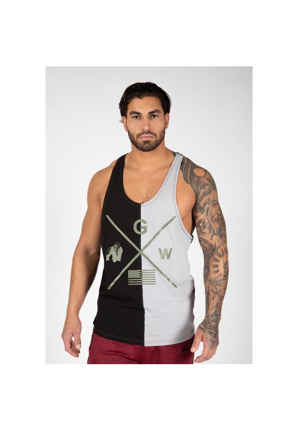 GORILLA WEAR - Tank Top fitness męski Gorlilla Wear Sterling Stringer. Kolor: czarny, szary, wielokolorowy. Sport: fitness