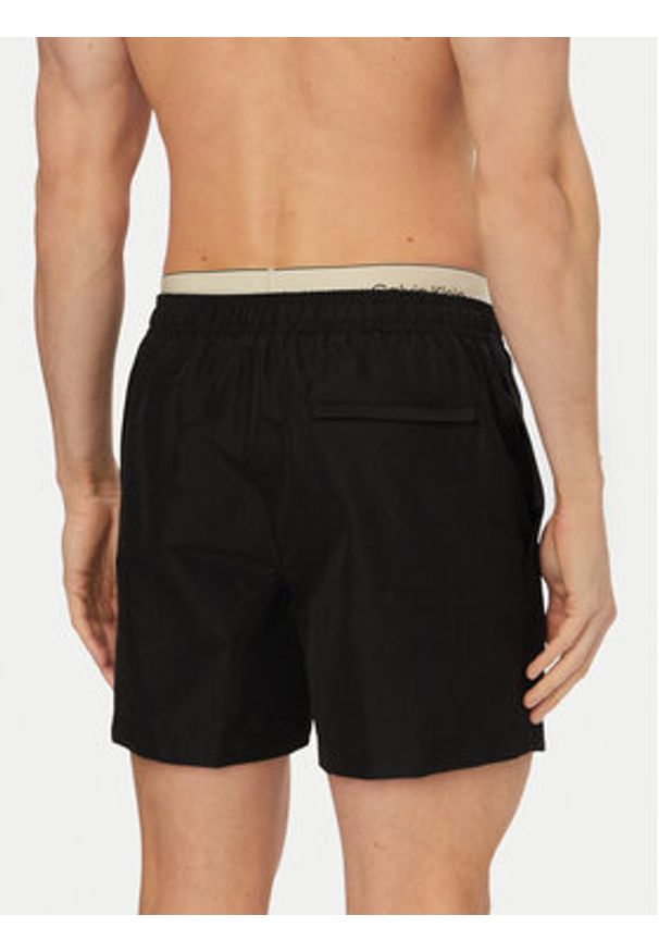 Calvin Klein Swimwear Szorty kąpielowe LV00N61017 Czarny Regular Fit. Kolor: czarny. Materiał: syntetyk