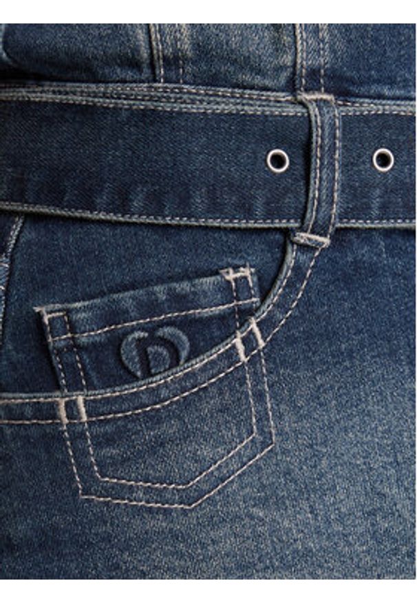 Desigual Sukienka jeansowa Poplin 25WWVD03 Granatowy Regular Fit. Kolor: niebieski. Materiał: bawełna