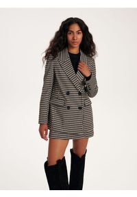 Reserved - Dwurzędowa marynarka w kratę - wielobarwny. Materiał: wiskoza, dzianina #1