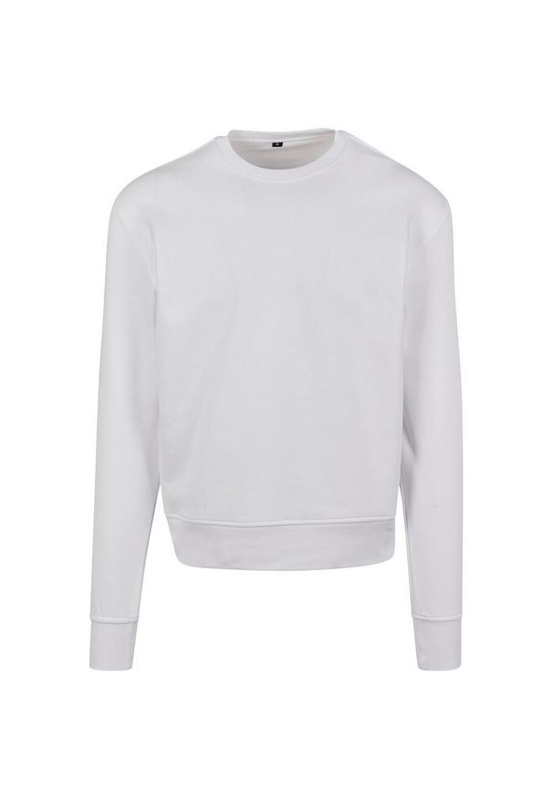 BUILD YOUR BRAND - Męska Bluza Oversize Premium Z Okrągłym Dekoltem. Kolor: biały