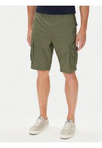 Petrol Industries Szorty materiałowe M-1050-SHO600 Zielony Cargo Fit. Kolor: zielony. Materiał: bawełna #1
