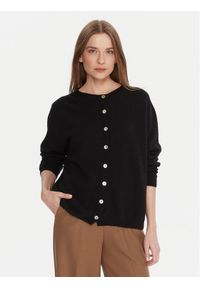 Kontatto Kardigan 3M0978C Czarny Relaxed Fit. Kolor: czarny. Materiał: wełna