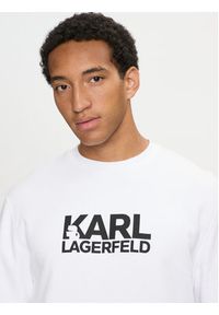 Karl Lagerfeld - KARL LAGERFELD Bluza 705091 544917 Biały Regular Fit. Typ kołnierza: dekolt w karo. Kolor: biały. Materiał: bawełna #4