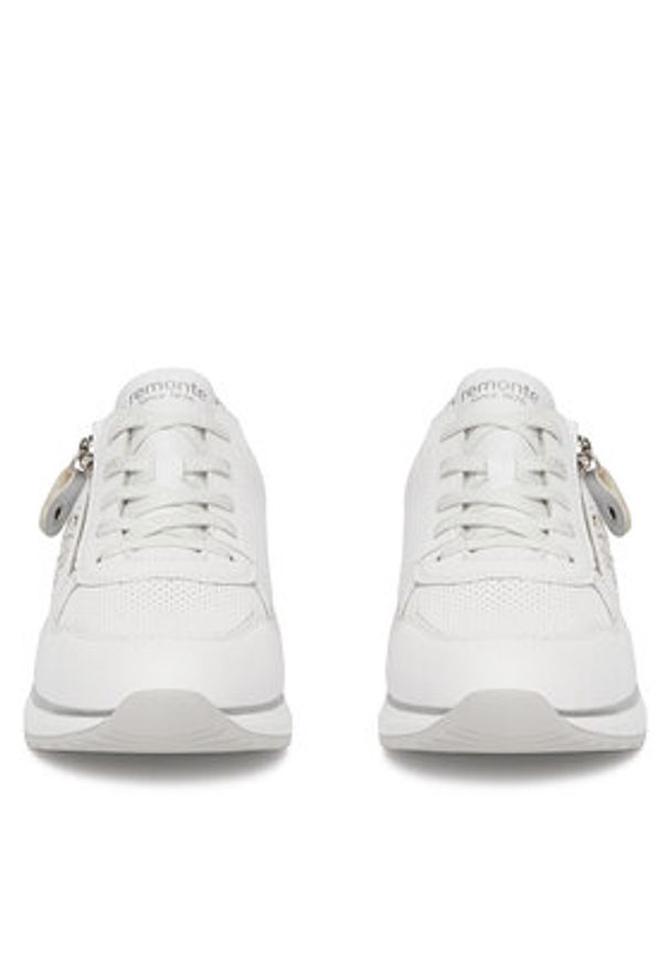 Remonte Sneakersy D1G00-80 Biały. Kolor: biały. Materiał: skóra