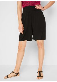 bonprix - Bermudy z dżerseju z mieszanki wiskozy. Kolor: czarny. Materiał: jersey, wiskoza #1