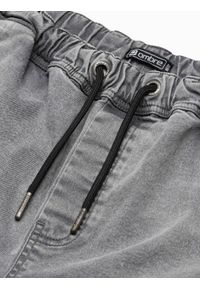 Ombre Clothing - Spodnie męskie jeansowe joggery P1027 - szare - XXL. Kolor: szary. Materiał: jeans. Styl: klasyczny #6