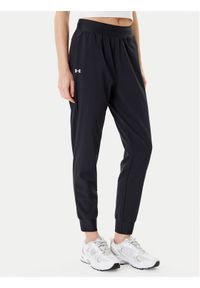 Under Armour Spodnie dresowe Armoursport High Rise Wvn Pnt 1382727-001 Czarny Loose Fit. Kolor: czarny. Materiał: syntetyk