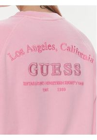 Guess Bluza Circle W4RQ09 KBPV1 Różowy Regular Fit. Kolor: różowy. Materiał: bawełna