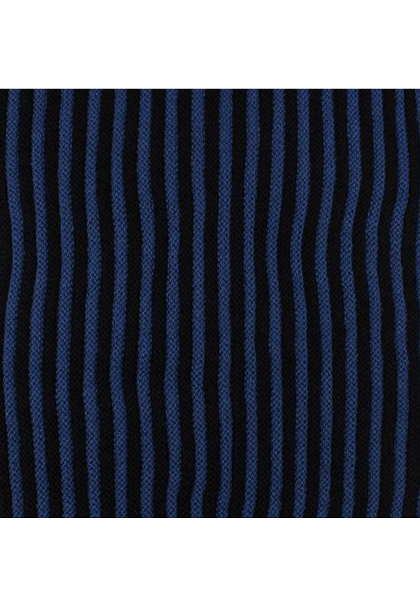 Komin Niebiesko-Granatowy w Paski Jesienno-Zimowy Dziergany, Składany na Dwa Razy, Męski -Pako Jeans. Kolor: niebieski. Materiał: akryl. Wzór: prążki, paski. Sezon: zima, jesień