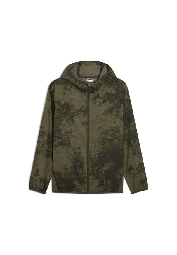 Puma - Męska kurtka TAD ESSENTIALS AOP PUMA Dark Olive Green. Kolor: zielony. Sport: fitness