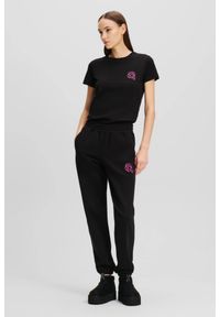 Karl Lagerfeld - KARL LAGERFELD Czarne spodnie dresowe damskie Ikonik 2.0 Jelly, Rozmiar S. Kolor: czarny. Materiał: dresówka #6