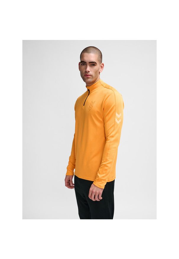 Top treningowy z zamkiem błyskawicznym 1/2 Hummel Active PL. Kolor: pomarańczowy. Sport: fitness