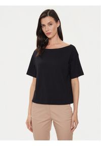 Sisley T-Shirt 3096L400N Czarny Relaxed Fit. Kolor: czarny. Materiał: bawełna